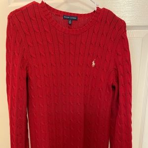 Large red women’s Ralph Lauren cotton sweater